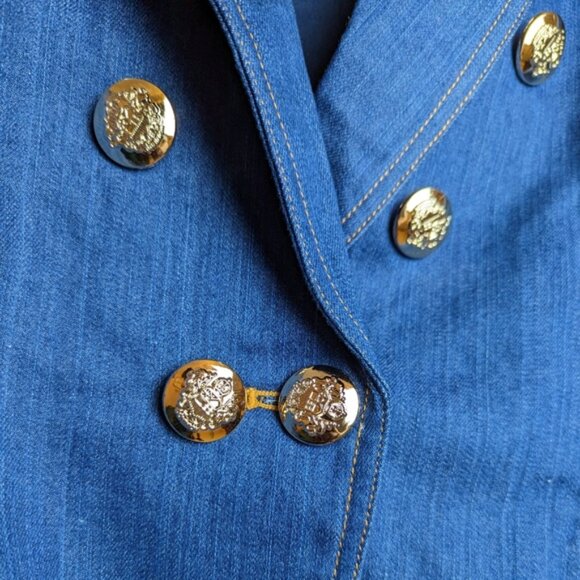 NWT! FASHION NOVA 'Having Fun' Denim Blazer Blue Jeans Jacket - Picture 8 of 10